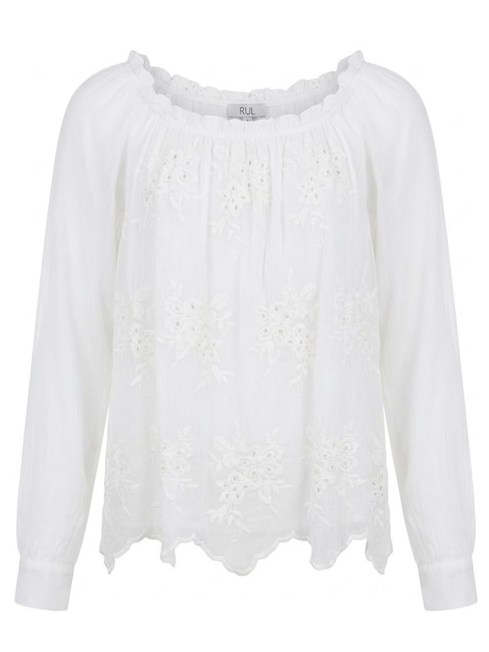 Elegant White Embroidered Women's Top